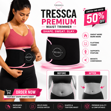 TRESSCA Premium Waist Trimmer – Shape, Sweat & Slay – Sweat More, Burn More, Flattens Tummy & Supports Posture – Heat Boost Technology, Premium Neoprene – For Workouts, Daily Wear & Postpartum