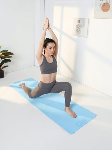 Cult Yoga Mat 4mm EVA with Carry Strap   Lightweight, Non-Slip, Cushioned & Sweat-Resistant Exercise Mat   Eco-Friendly Workout Mat for Yoga, Pilates, Meditation & Home Gym   Blue