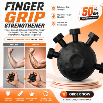 Finger Grip Strengthener – Finger Strength Enhancer, Adjustable Silicone Grip Training Tool – Build Stronger Grip, Improve Finger Flexibility – Ergonomic, Portable, Durable – For Athletes, Musicians, Office Workers