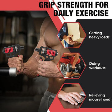 V5 Pro Adjustable Hand Gripper - 11-220 lbs Resistance with Counter & Safety Hammer